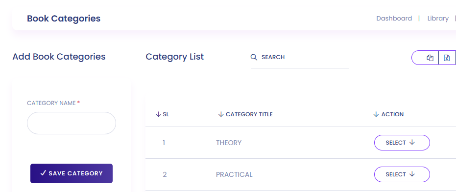 Library Categories